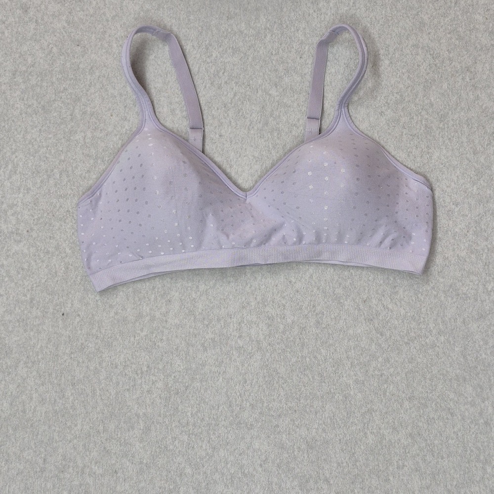 Bali Women Bra 42C Lavender Polka Dot T Shirt Wireless Strap Adjustable